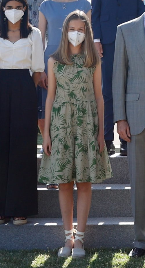 Princess Leonor wears Mango Tropical Print Dress
