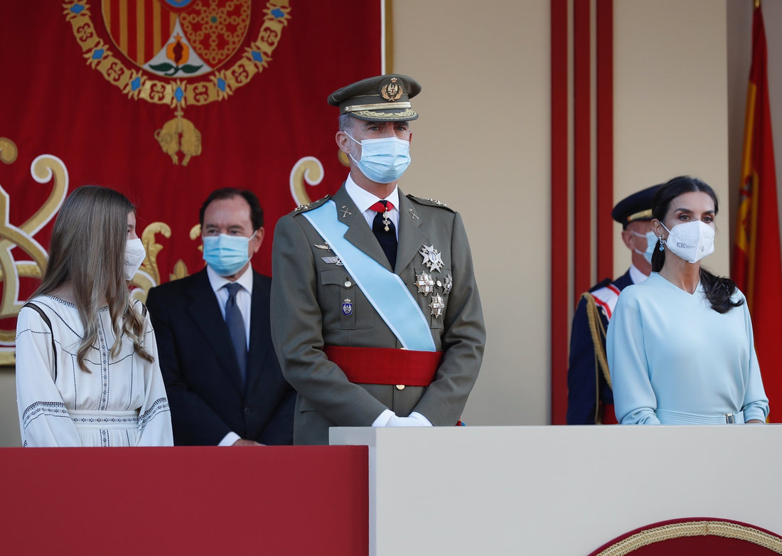 King Felipe VI and Queen Letizia of Spain, accompanied by their youngest daughter, Infanta Sofía, celebrated the 'National Day of Spain' 