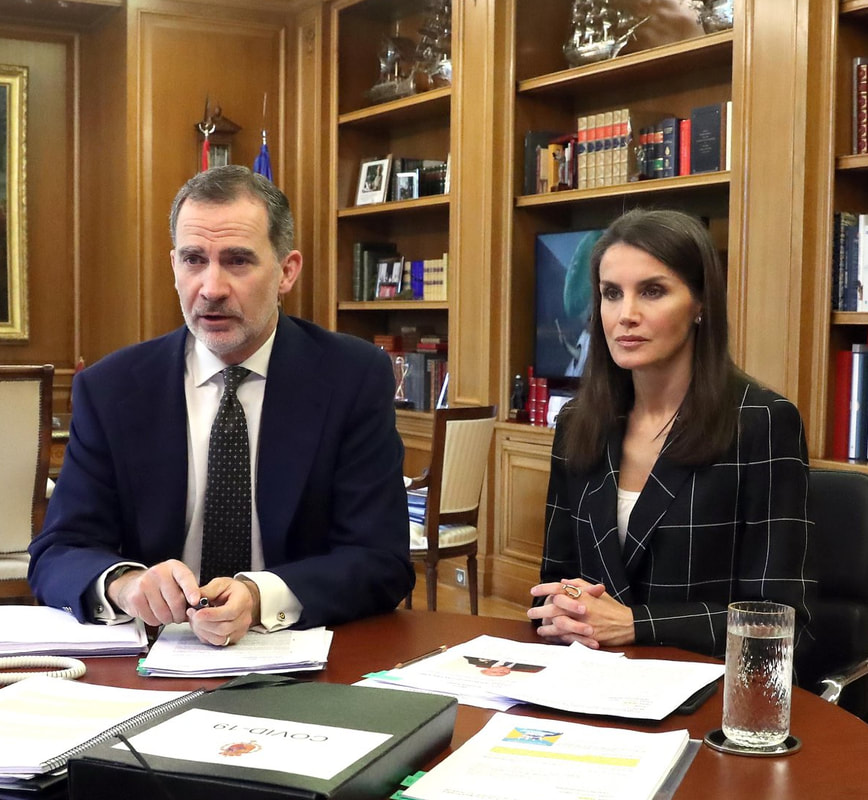 King Felipe VI and Queen Letizia held a video conference with the President of the General Council of Official Nursing Colleges on 12 May 2020