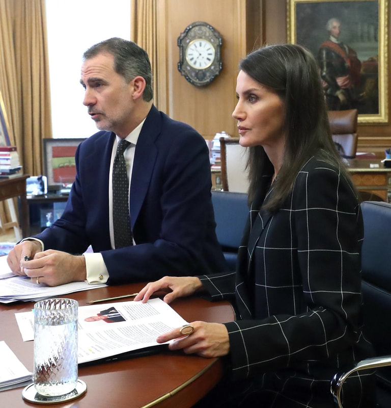 King Felipe VI and Queen Letiza held video conference with the President of the General Council of Official Medical Associations CGCOM on 12 May 2020