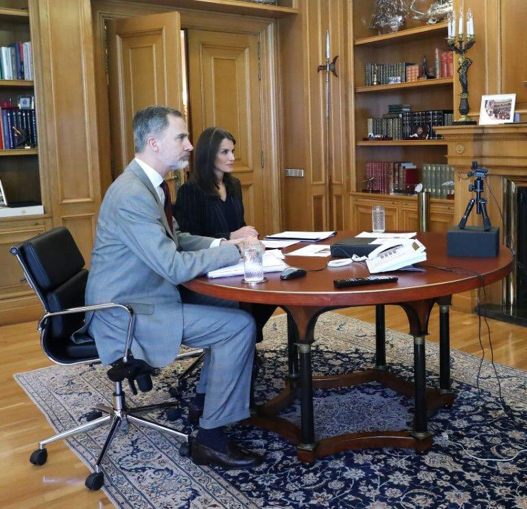 King Felipe VI and Queen Letizia held a video conference with Consejo de la Juventud de España CJE (Spanish Youth Council) on 22 April 2020