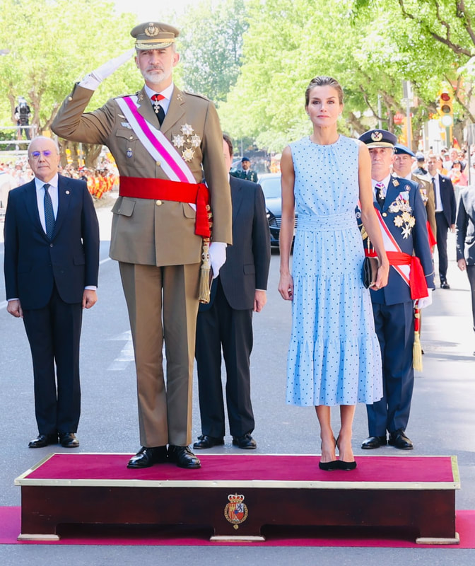 King Felipe VI and Queen Letizia of Spain marked Armed Forces Day with events at Juan XXIII Avenue in Huesca on 28 May 2022