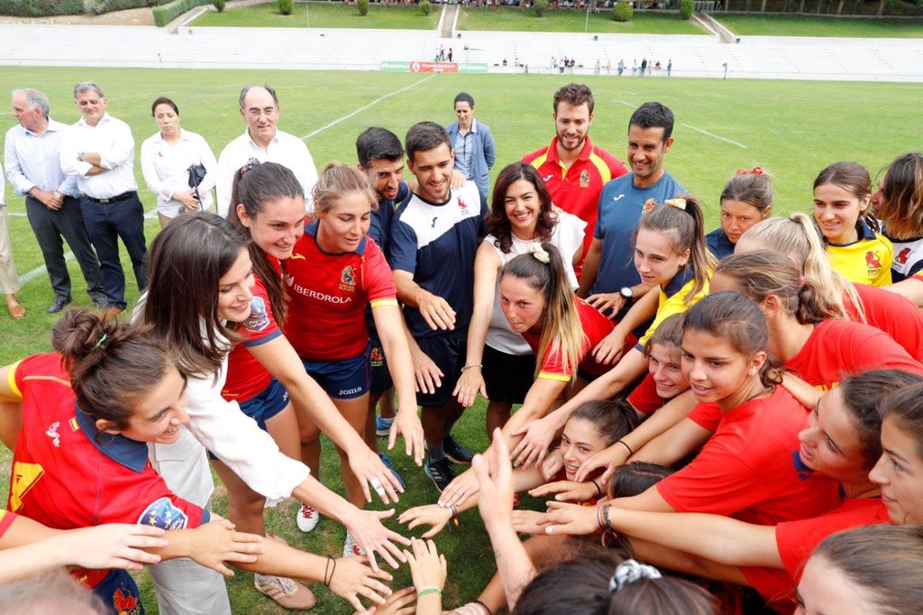 Queen Letizia of Spain attends National Women's Rugby Team 7 training July 2019