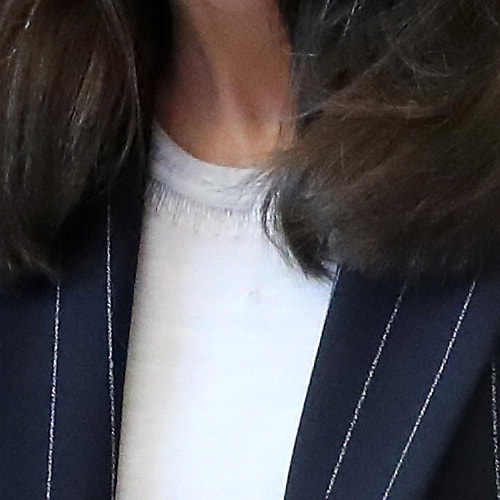 Queen Letizia wore a beaded neck knit top
