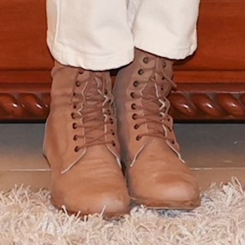 Queen Letizia wears beige lace-up boots