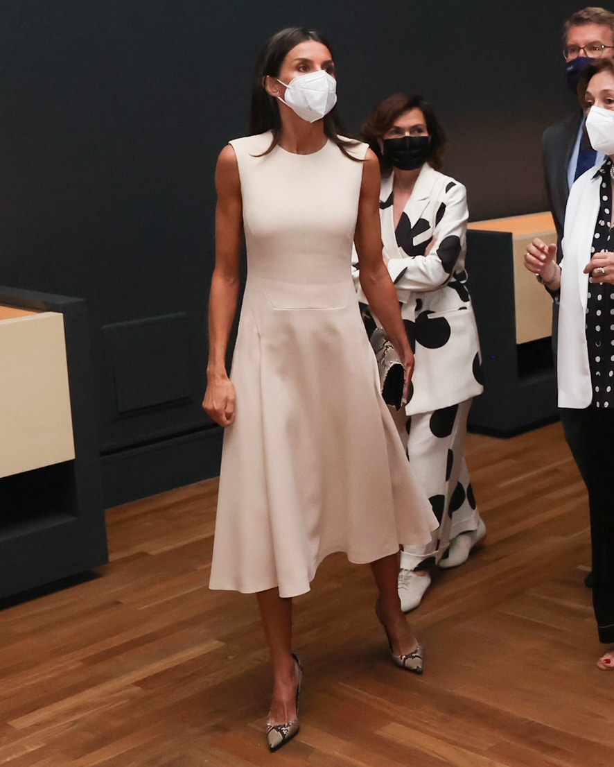 Queen Letizia of Spain inaugurated the exhibition 'Emilia Pardo Bazán. The challenge of modernity', on the centenary of her death, at the National Library of Spain, Madrid on 8 June 2021