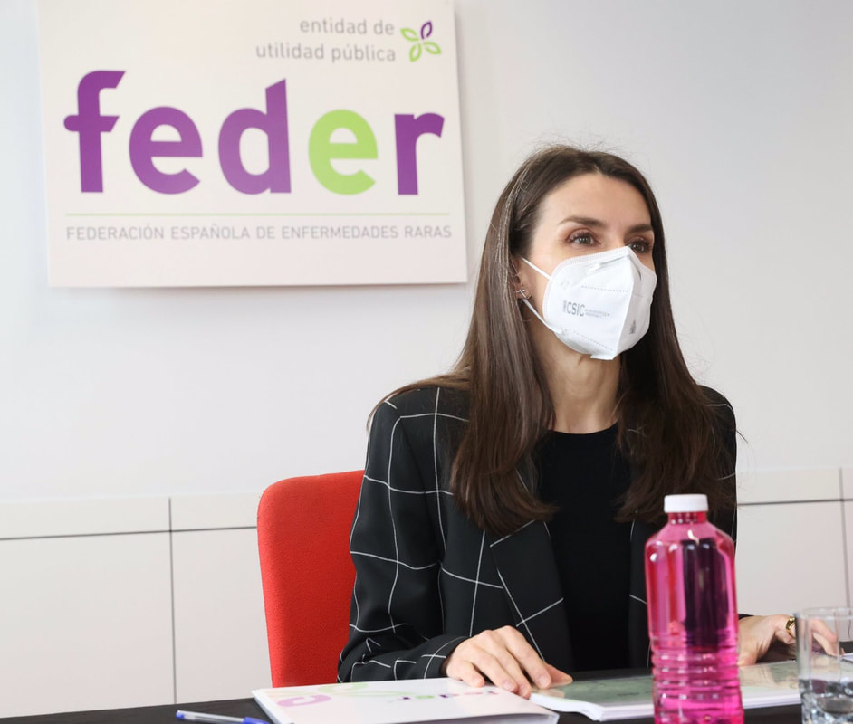Queen Letizia of Spain attended a working meeting with the Spanish Federation of Rare Diseases (FEDER) at the charity's headquarters in Madrid on 27 January 2021