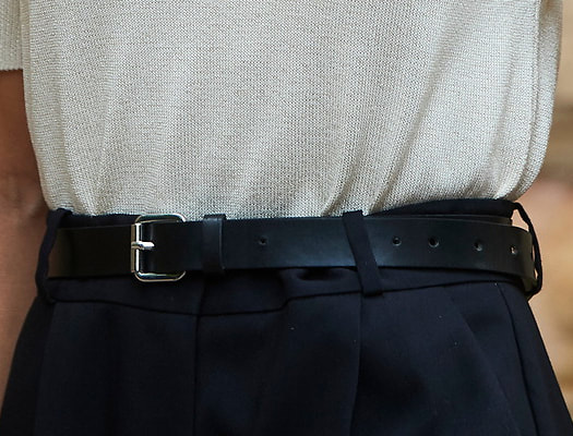 Queen Letizia wears Hugo Boss Ley-D belt in black leather