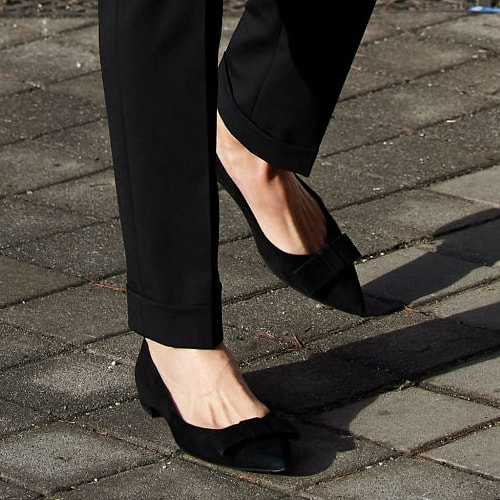 Queen Letizia wears Hugo Boss 'Royal' pointed toe ballerinas