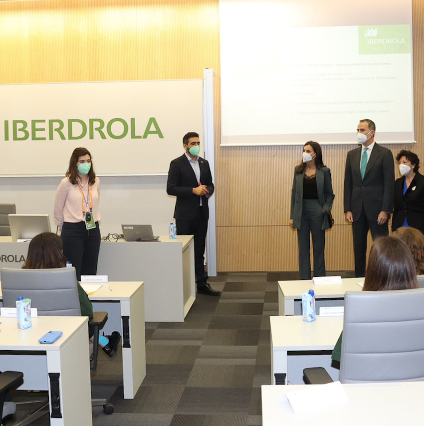 King Felipe VI and Queen Letizia of Spain inaugurated the Iberdrola Innovation and Training Campus under the theme RETO (Challenge) 'Recovery, Energy, Transition and SDG' and delivered the Supplier of the Year Awards, at San Agustín del Guadalix, Madrid on 9 April 2021