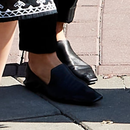 Queen Letizia debuts Massimo Dutti black soft leather loafers