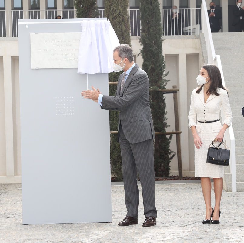 King Felipe VI and Queen Letizia of Spain officially open the Helga de Alvear Contemporary Art Museum on 25 February 2021