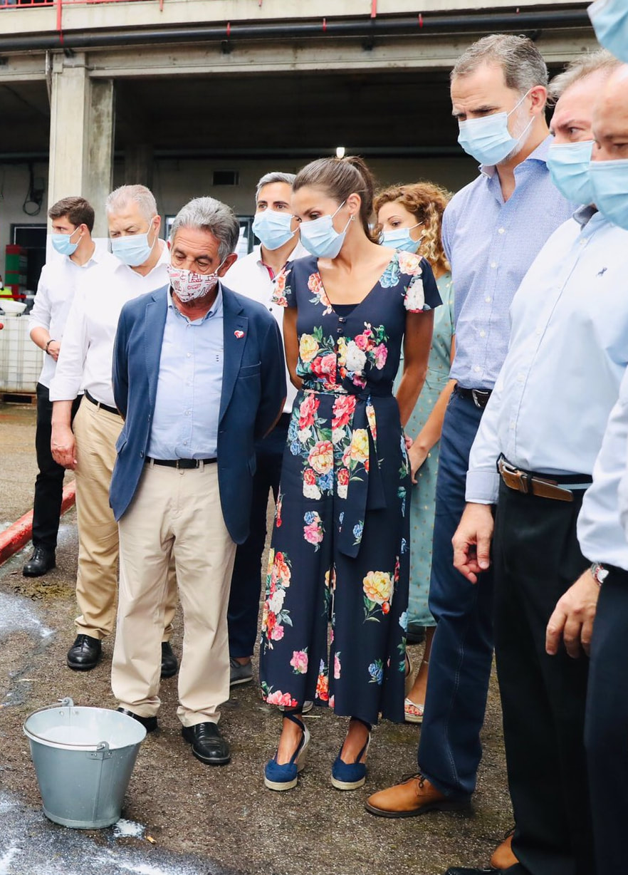 King Felipe VI and Queen Letizia visit National Cattle Market on 29 July 2020