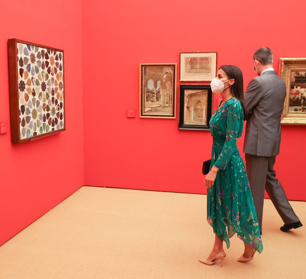 King Felipe VI and Queen Letizia of Spain visit the exhibition 'Odaliscas. From Ingres to Picasso', at the Museum of Fine Arts, Palace of Carlos V on 10 June 2021