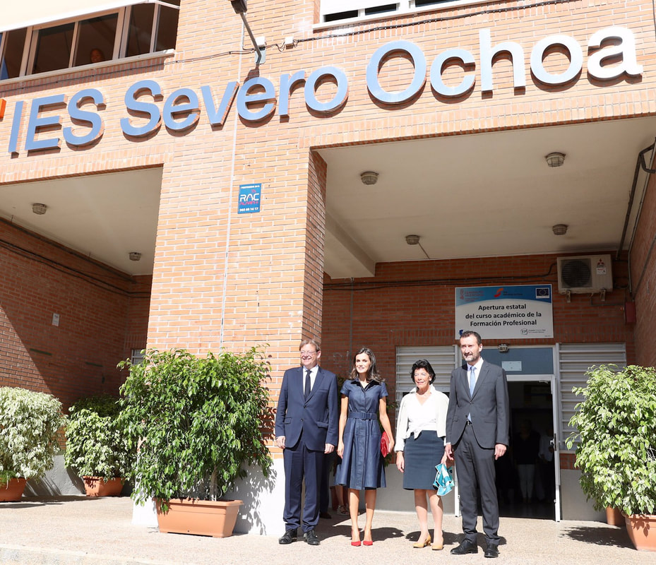 Queen Letizia visits the IES Severo Ochoa in the Alicante town of Elche to officially open the Vocational Training courses for the 2019/2020 academic year