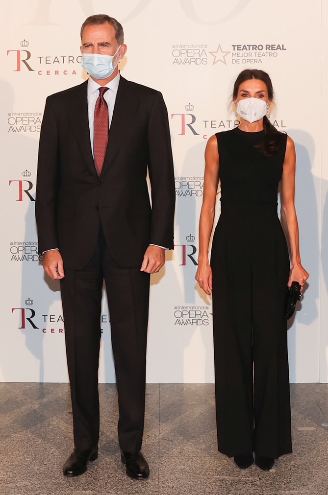 King Felipe VI and Queen Letizia of Spain attended the premiere of the opera Parténope on 13 November 2021
