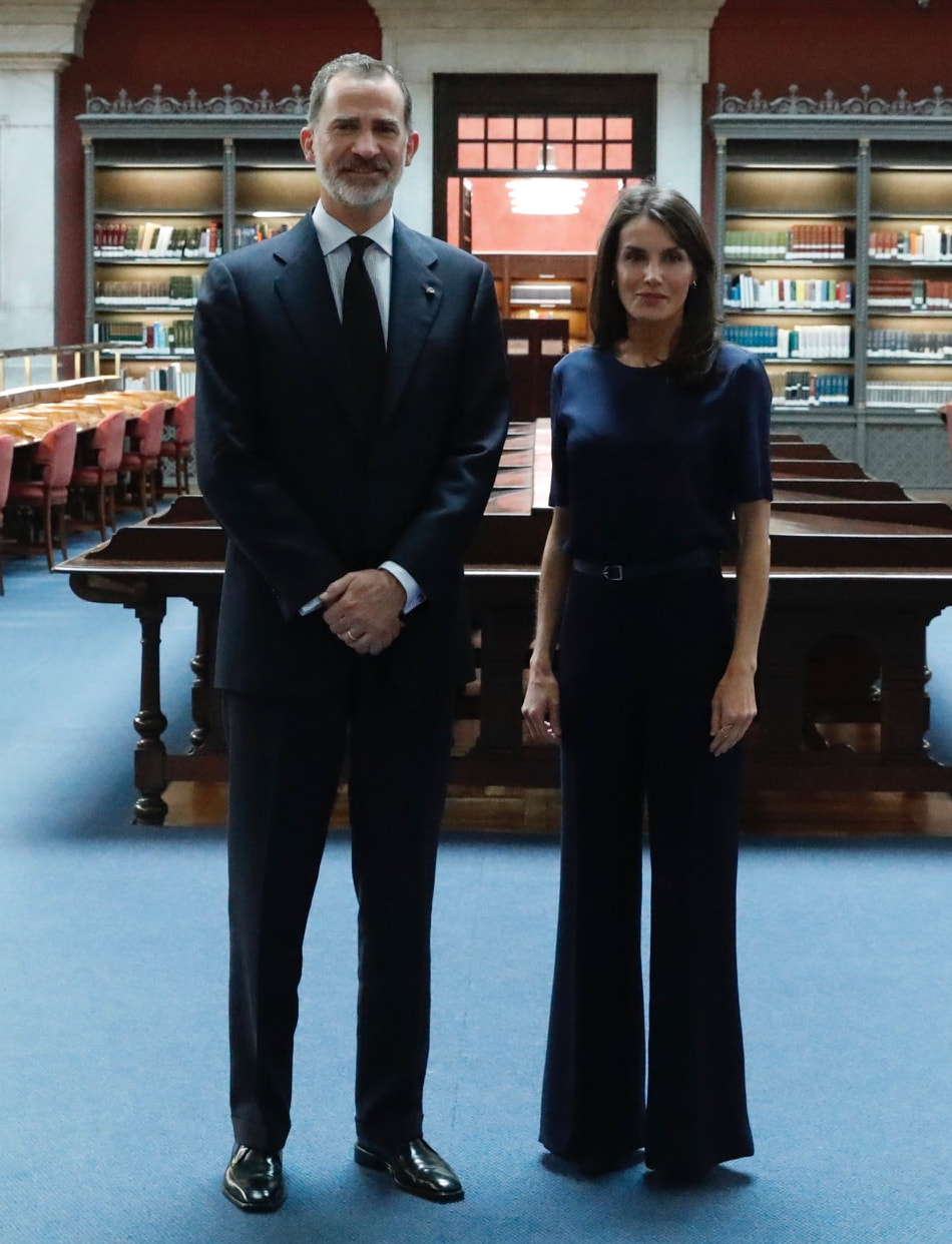 The King and Queen of Spain visited the National Library of Spain in Madrid to preside over the Permanent Commission of the Royal Board of the Biblioteca Nacional de España on 4 June 2020
