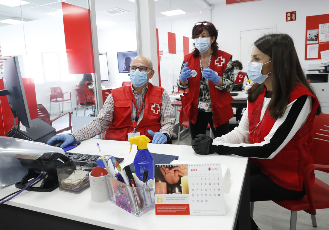 Queen Letizia visits Cruz Roja Española (Spanish Red Cross) in Madrid on 11 May 2020
