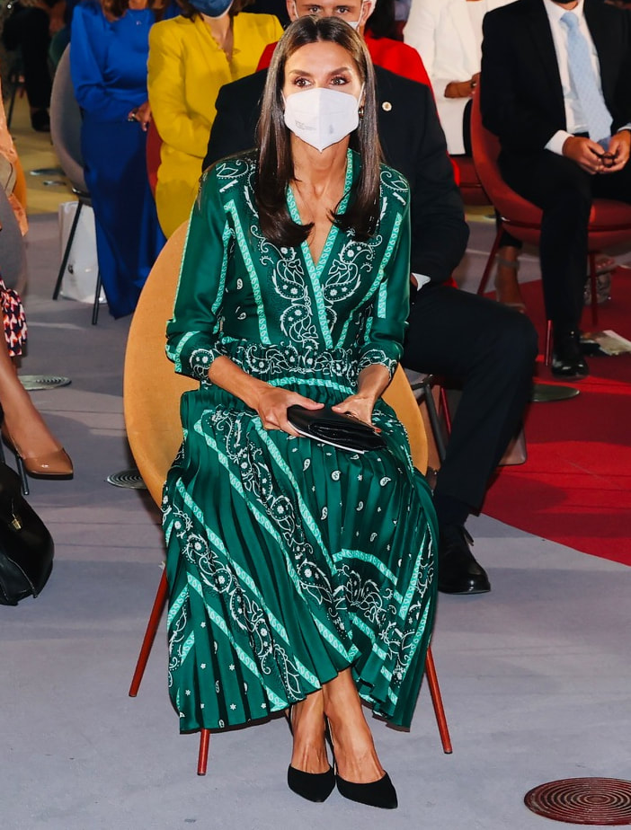 Queen Letizia of Spain presided over the annual Santander Bank Social Projects event at the Museo Nacional Centro de Arte Reina Sofía, in Madrid on 21 September 2021