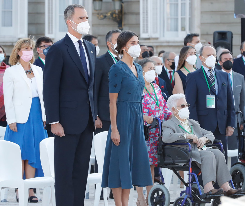 King Felipe VI and Queen Letizia of Spain presided over a State tribute for the victims of COVID-19 and recognition of health personnel on 15 July 2021