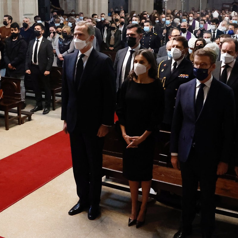 The King and Queen of Spain attended the funeral in memory of the 21 fishermen of 