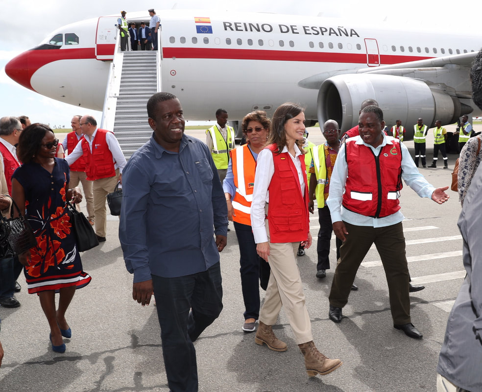 Queen Letizia lands in Beira, Mozambique