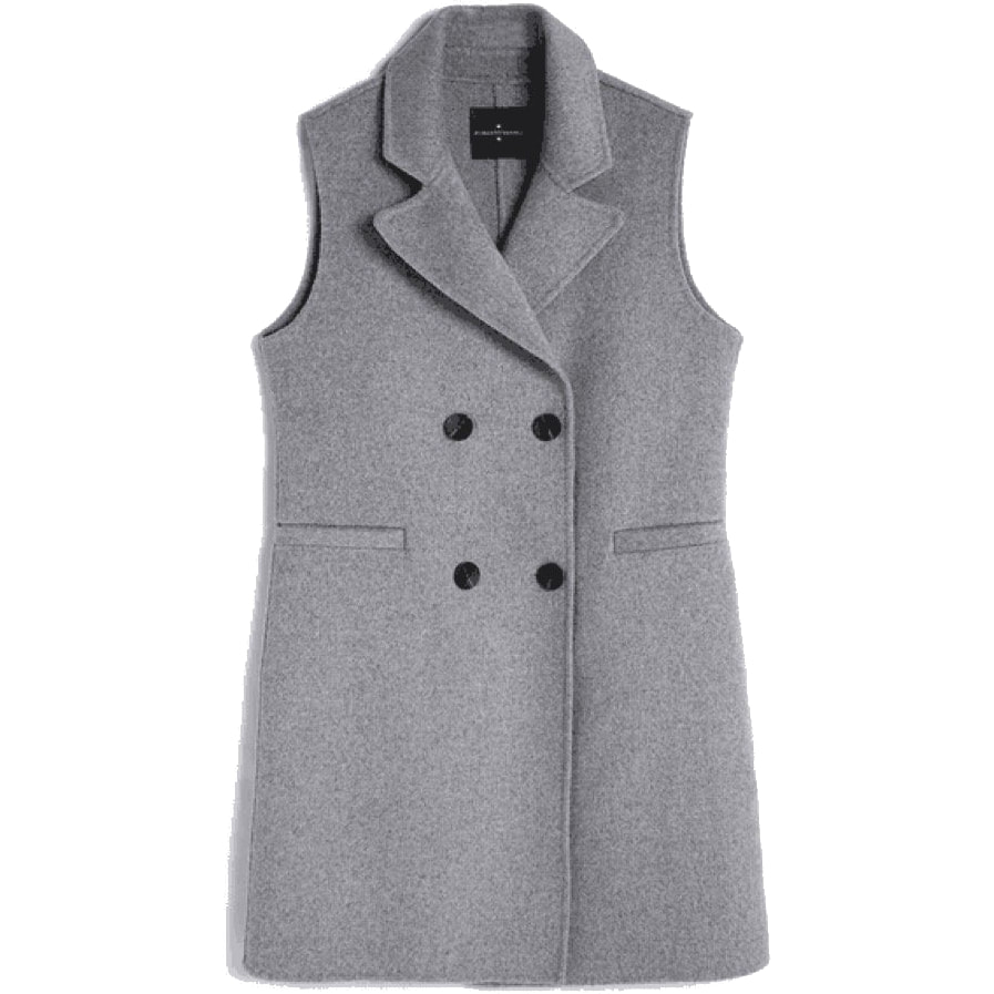 Roberto Verino Long Wool Vest in Grey
