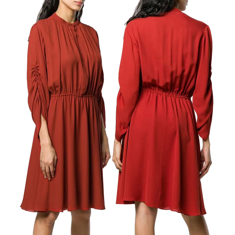 Salvatore Ferragamo Long-Sleeved Flare Dress