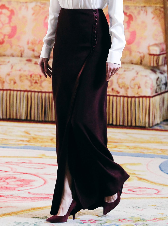 Felipe Varela burgundy maxi skirt