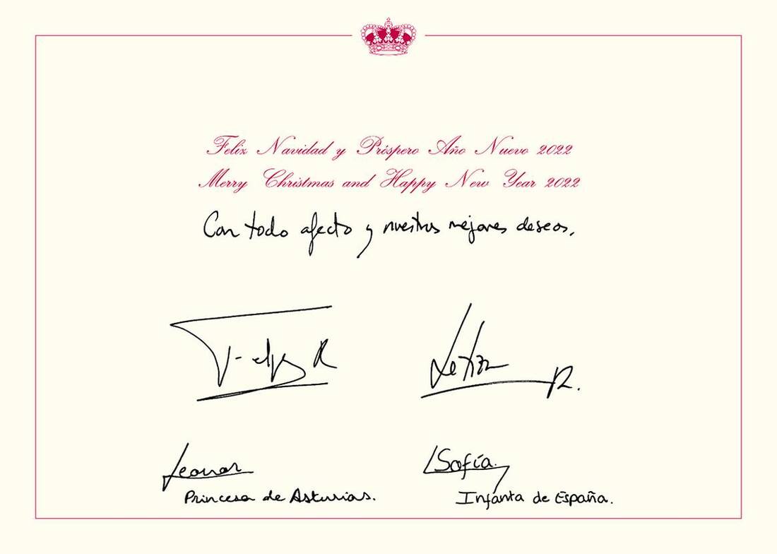 Greeting of 2021 Christmas card of the Spanish royal family