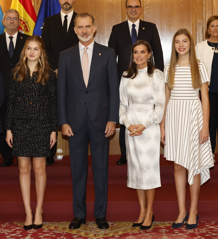 King Felipe, Queen Letizia, Princess Leonor and Infanta Sofía hold audiences ahead of Princess of Asturias Awards 2022