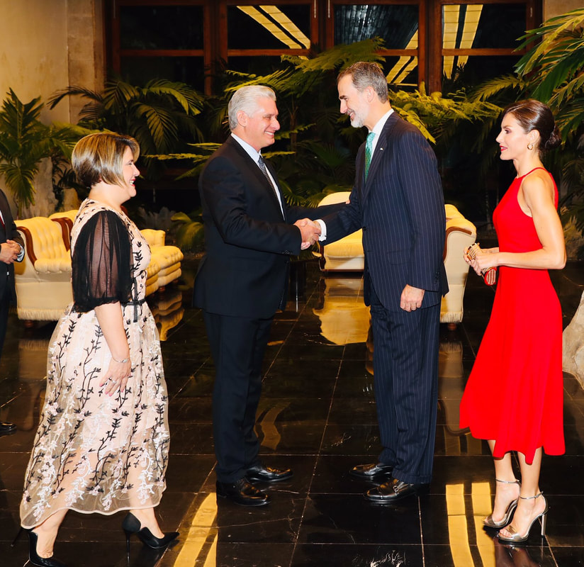 State Visit to Cuba - King and Queen of Spain attend official welcome dinner at the Palacio de la Revolucion hosted by the President of Cuba and First Lady