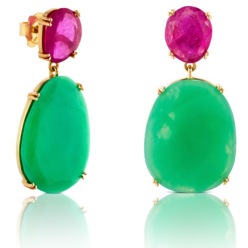 TOUS Ruby and Chrysoprase earrings