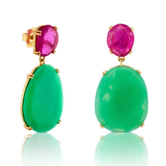 TOUS Ruby and Emerald Earrings