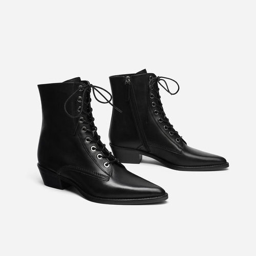 Uterqüe black lace-up boots