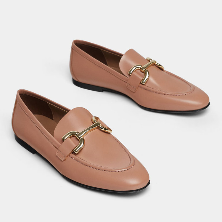 Uterque Chain Loafers in Pink Leather