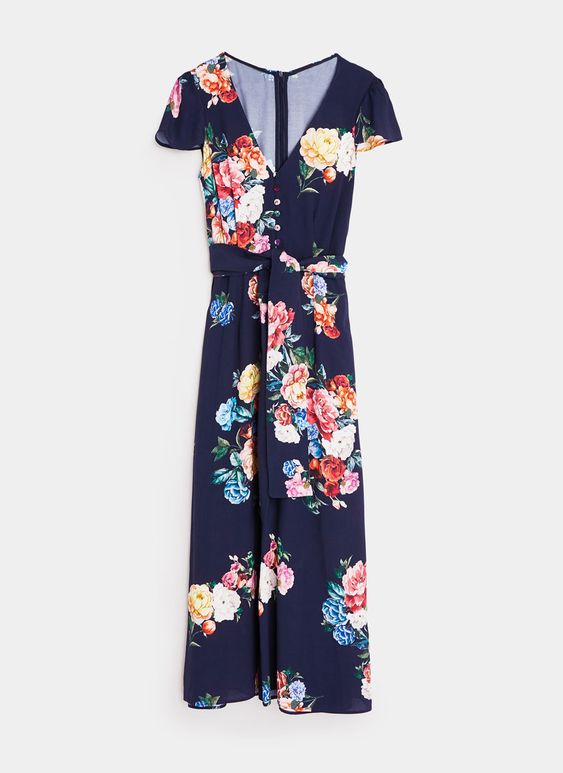Uterque navy floral-print jumpsuit