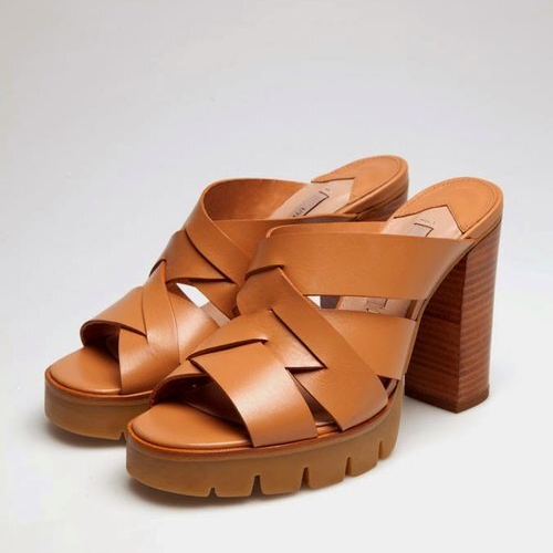 Uterque Track Soles Sandals in Tan Nappa Leather