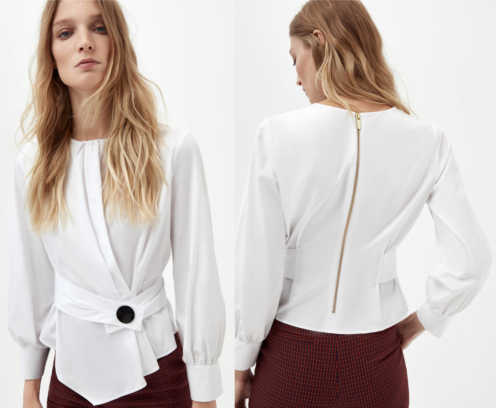 Uterque white shirt with snap-button detail