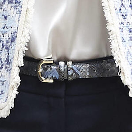 Queen Letizia wears Uterque python print skinny belt