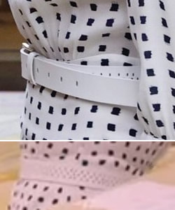 Queen Letizia wears White perforated pattern belt