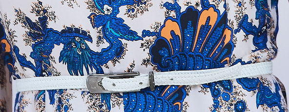 Felipe Varela white snakeskin skinny belt