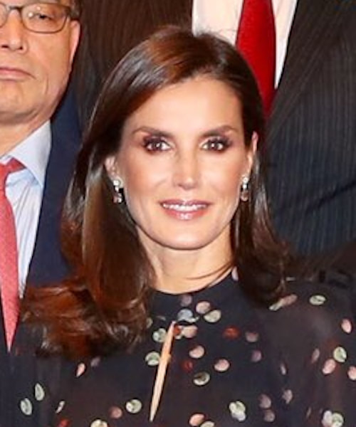 Queen Letizia wears Yanes citrine and diamond white gold earrings