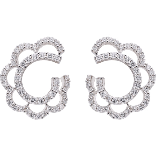 Yanes Ondas diamond earrings in white gold