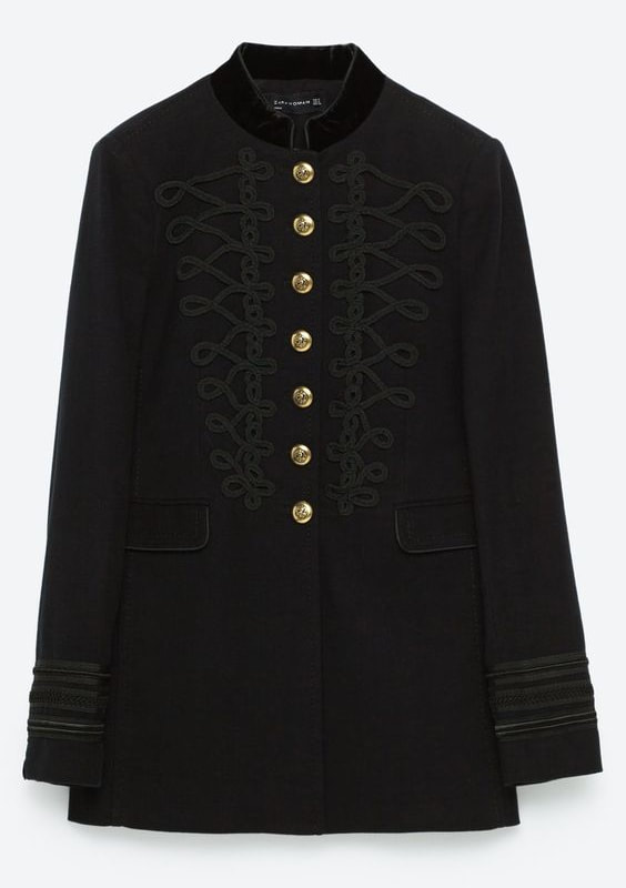 Zara Black Military Jacket