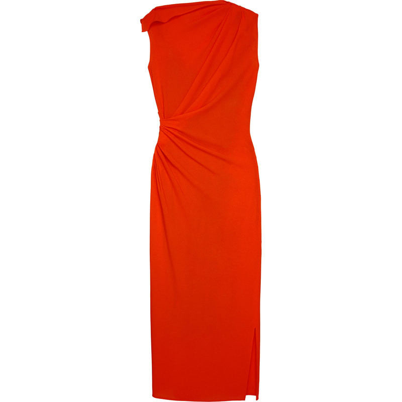 Zara x Narciso Rodriguez Ruched Dress in Orange