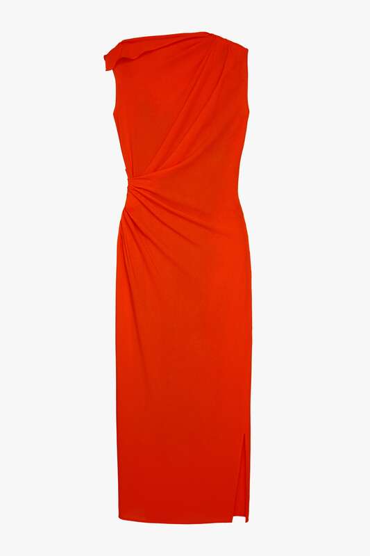 Zara x Narciso Rodriguez Ruched Dress in Orange 
