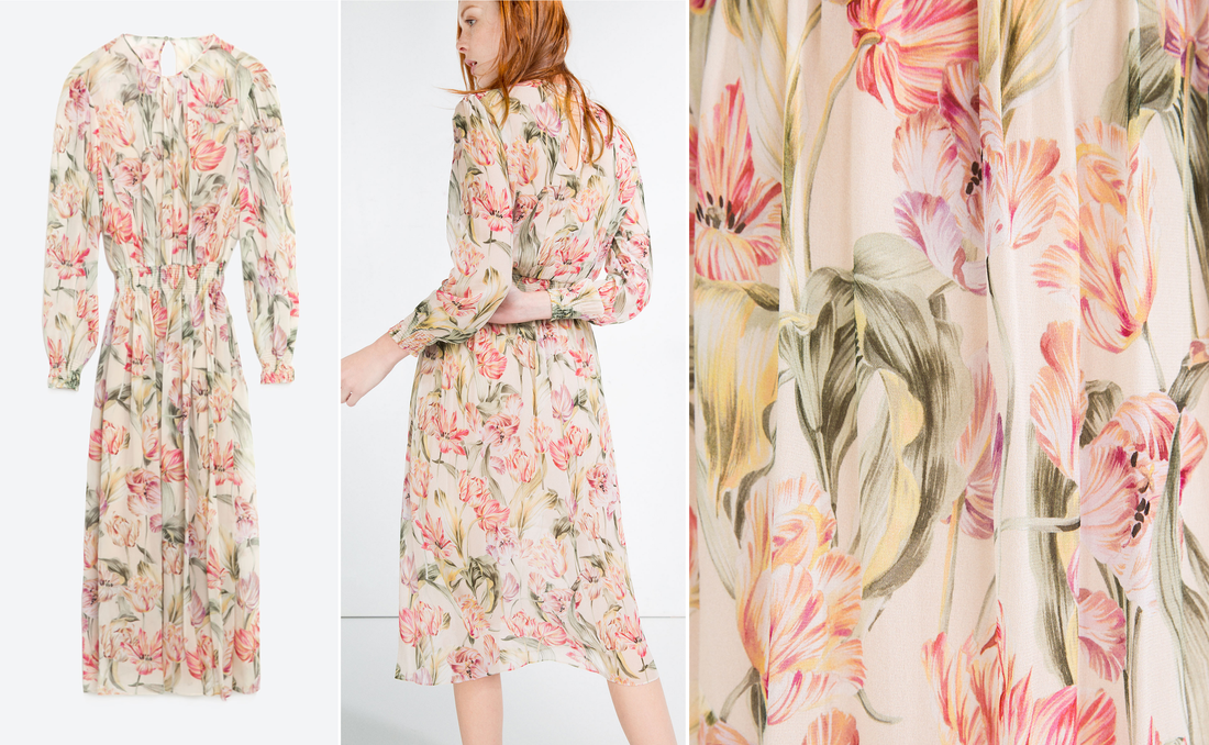 Zara floral printed dress